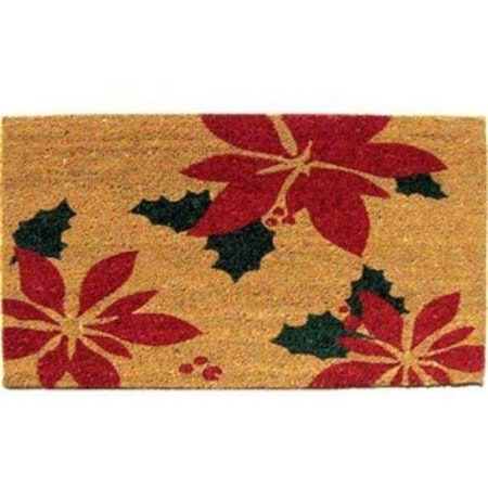 Dare2Decor 18 x 30 in. PVC Coir Christmas Holiday Pointsietta Doormat DA2960010